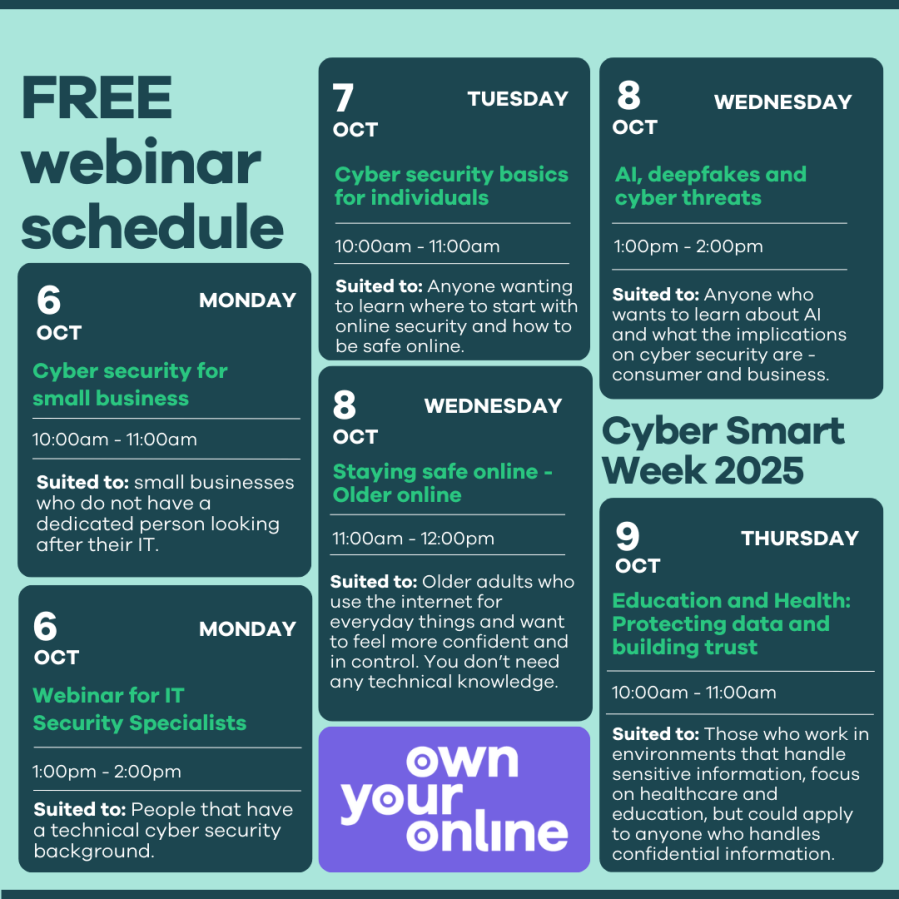 2025 Webinar schedule