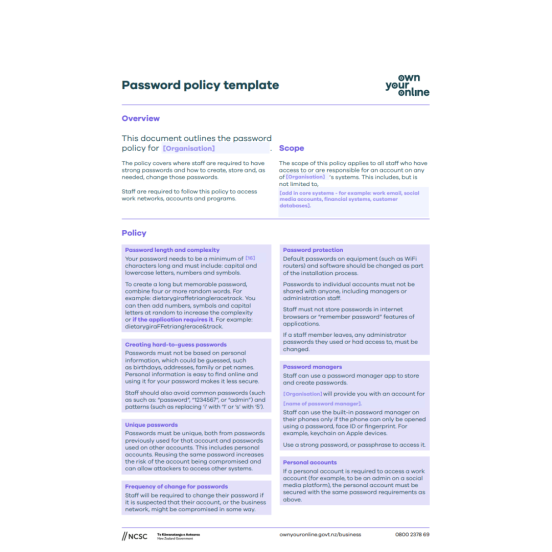 password policy template square