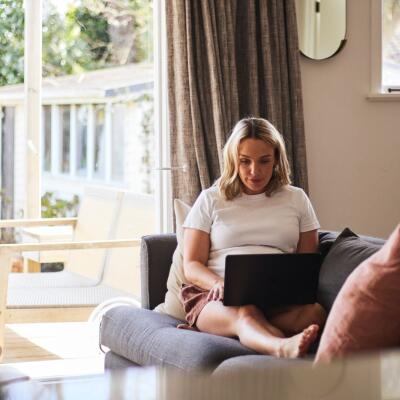 Woman on couch