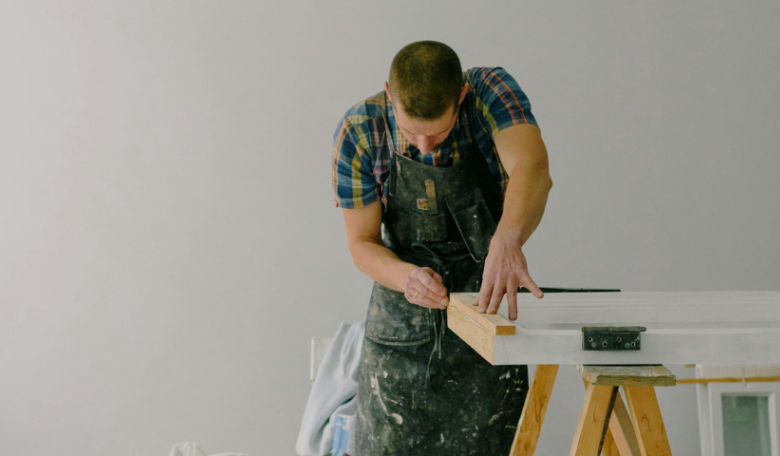 Business owner at work